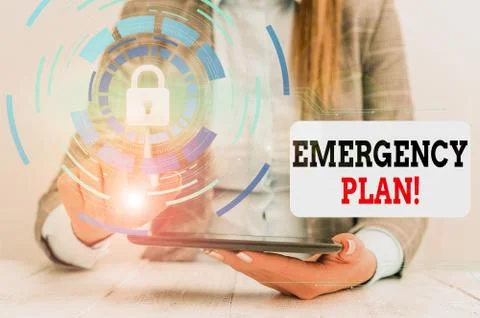 Word writing text Emergency Plan. Business concept for actions developed to Stock Photos