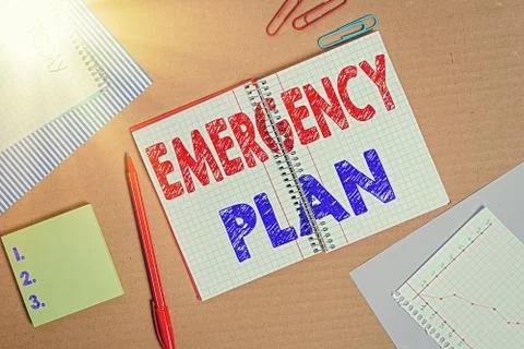Word writing text Emergency Plan. Business concept for procedures for handling Photos
