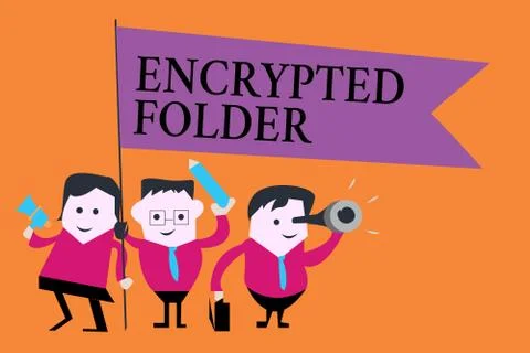 Word writing text Encrypted Folder. Business concept for protect confidential Stock Illustration