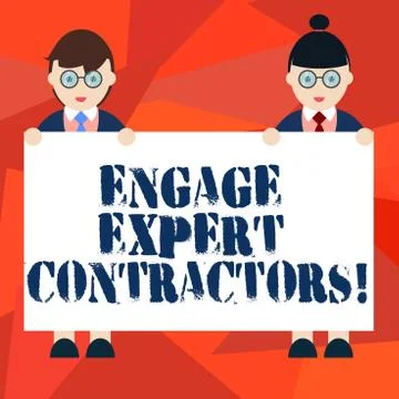 Word writing text Engage Expert Contractors. Business concept for Hiring skilled Stock Illustration