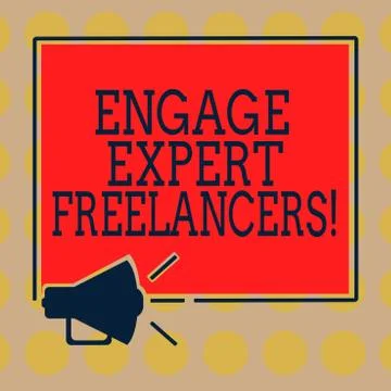 Word writing text Engage Expert Freelancers. Business concept for Hiring skilled Stock Illustration