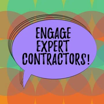 Word writing text Engage Expert Contractors. Business concept for Hiring skilled Stock Illustration