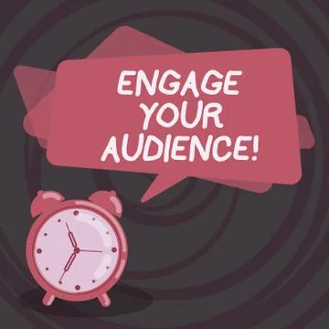 Word writing text Engage Your Audience. Business concept for get them interested Stock Illustration