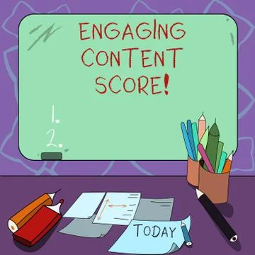 Word writing text Engaging Content Score. Business concept for Measures how Stock Illustration