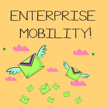 Word writing text Enterprise Mobility. Business concept for Employees do jobs Stock Illustration