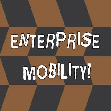 Word writing text Enterprise Mobility. Business concept for Employees do jobs Illustrazione stock