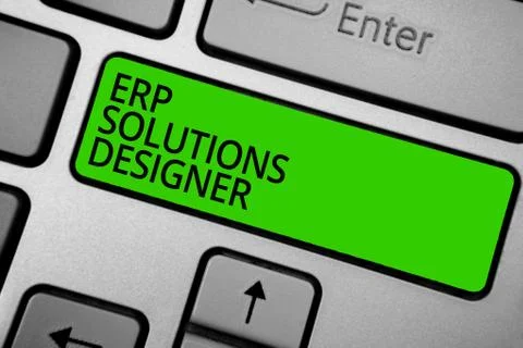 Word writing text Erp Solutions Designer. Business concept for elegant optimi 스톡 일러스트