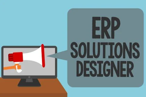 Word writing text Erp Solutions Designer. Business concept for elegant optimi 스톡 일러스트