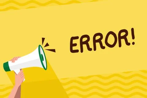 Word writing text Error. Business concept for state or condition of being wrong Stock Illustration