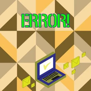 Word writing text Error. Business concept for state or condition of being wrong Stock Illustration