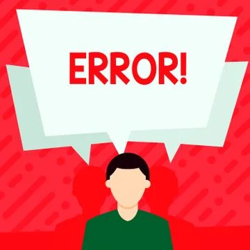 Word writing text Error. Business concept for state or condition of being wrong Stock-Illustration