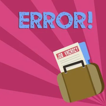 Word writing text Error. Business concept for state or condition of being wrong Stock-Illustration