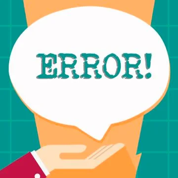 Word writing text Error. Business concept for state or condition of being wrong Stock-Illustration