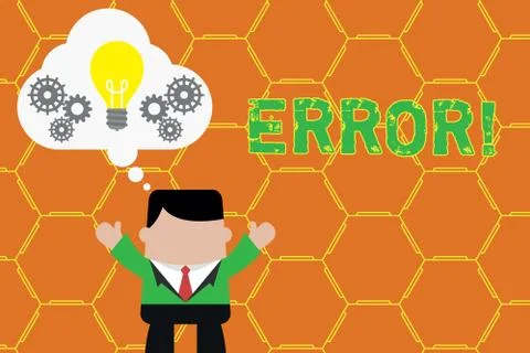 Word writing text Error. Business concept for state or condition of being wrong Stock-Illustration