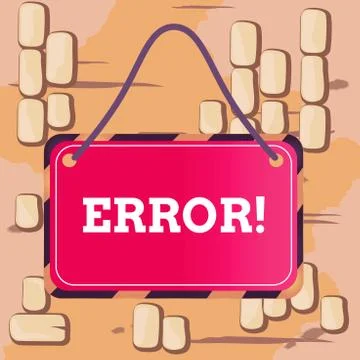 Word writing text Error. Business concept for state or condition of being wrong Stock-Illustration