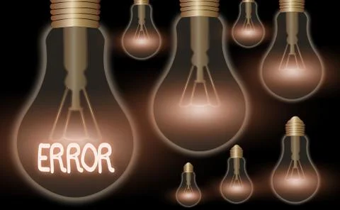 Word writing text Error. Business concept for state or condition of being wrong Stock Illustration