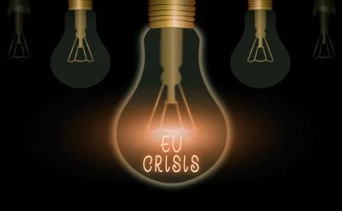 Word writing text Eu Crisis. Business concept for eurozone state unable to repay Illustration