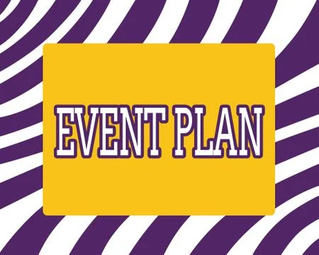 Word writing text Event Plan. Business concept for Process of analysisaging a Illustrazione stock