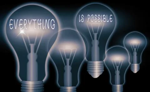 Word writing text Everything Is Possible. Business concept for Being optimistic Stock Illustration