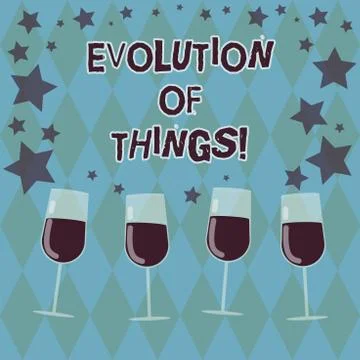 Word writing text Evolution Of Things. Business concept for process gradual 스톡 일러스트