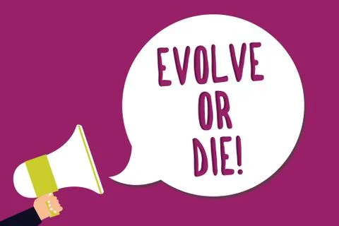 Word writing text Evolve Or Die. Business concept for Necessity of change grow Stock Illustration