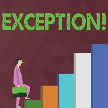 Word writing text Exception. Business concept for Person or thing that is Stock Illustration