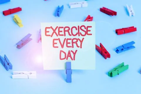 Word writing text Exercise Every Day. Business concept for move body Stock Photos