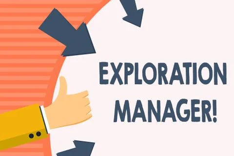 Word writing text Exploration Manager. Business concept for lead and operate the Illustrazione stock