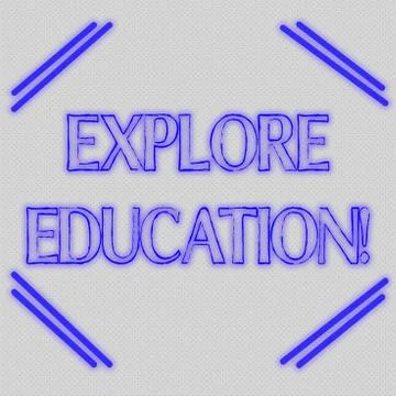 Word writing text Explore Education. Business concept for Discover the ways of Illustrazione stock