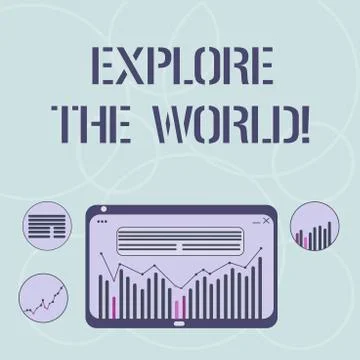 Word writing text Explore The World. Business concept for travel world country Illustrazione stock