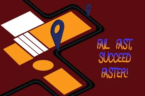 Word writing text Fail Fast Succeed Faster. Business concept for Do not give up Ilustração Stock