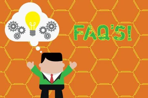 Word writing text Faq S. Business concept for list of questions and answers Illustrazione stock