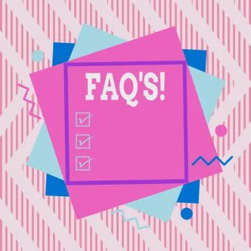 Word writing text Faq S. Business concept for list of questions and answers Illustrazione stock