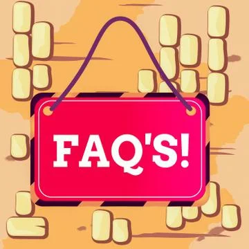 Word writing text Faq S. Business concept for list of questions and answers Illustrazione stock