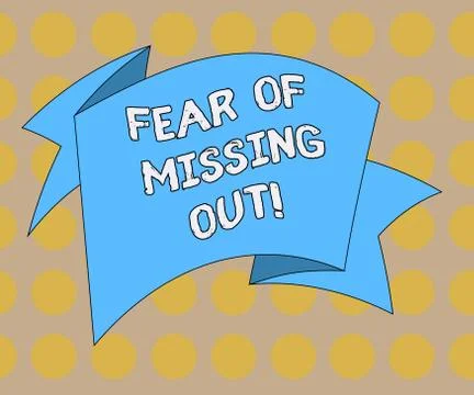 Word writing text Fear Of Missing Out. Business concept for Afraid of losing Stock Illustration