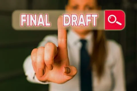 Word writing text Final Draft. Business concept for final version of something Stock Photos
