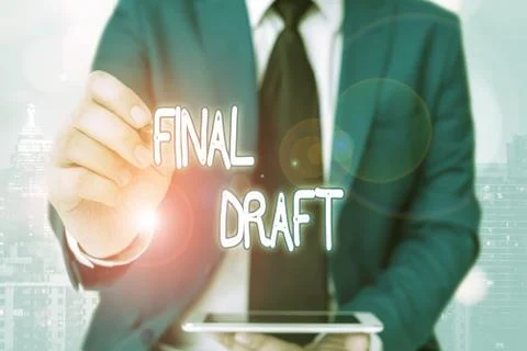 Word writing text Final Draft. Business concept for final version of something Stock Photos