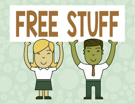 Word writing text Free Stuff. Business concept for Any thing that you can have Stock Illustration