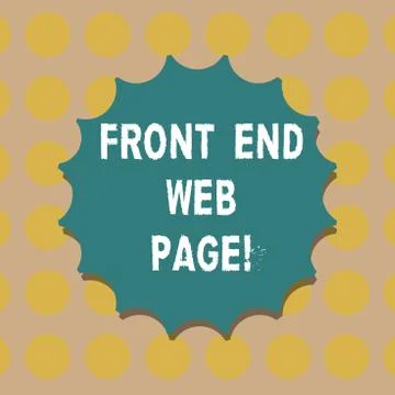 Word writing text Front End Web Page. Business concept for Converting data into Stock-Illustration