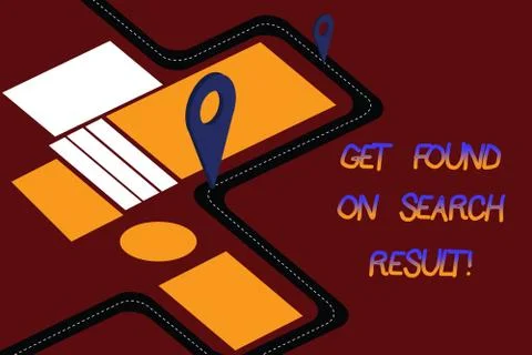 Word writing text Get Found On Search Result. Business concept for Search engine Stock Illustration