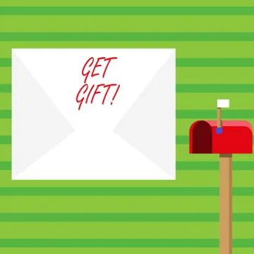 Word writing text Get Gift. Business concept for something that you give without Ilustração Stock