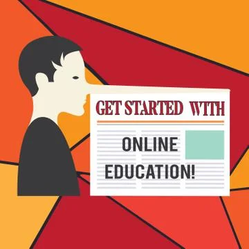 Word writing text Get Started With Online Education. Business concept for Stock-Illustration
