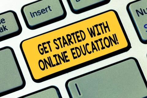 Word writing text Get Started With Online Education. Business concept for Fotos de archivo