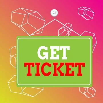 Word writing text Get Ticket. Business concept for to have printed paper that 스톡 일러스트