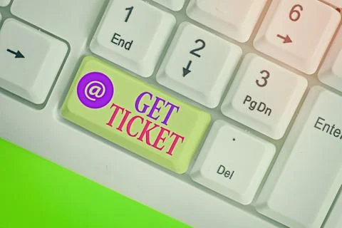 Word writing text Get Ticket. Business concept for to have printed paper that Stock Photos