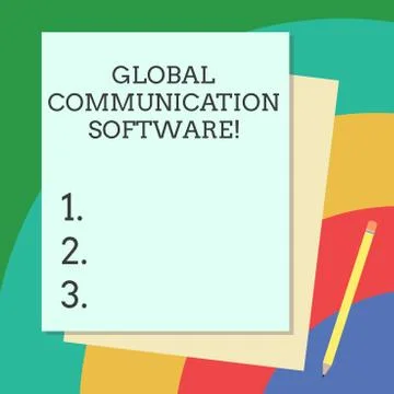 Word writing text Global Communication Software. Business concept for Ways to Ilustración de archivo