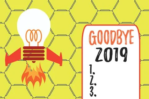 Word writing text Goodbye 2019. Business concept for expressing good wishes Stock Illustration