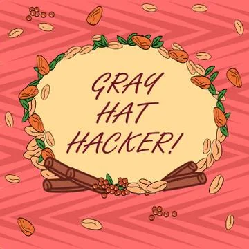 Word writing text Gray Hat Hacker. Business concept for Computer security expert Stock Illustration