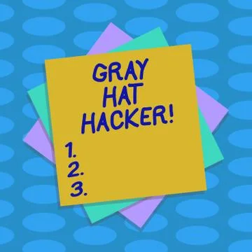 Word writing text Gray Hat Hacker. Business concept for Computer security expert Stock Illustration