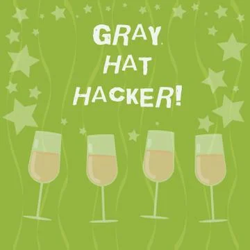 Word writing text Gray Hat Hacker. Business concept for Computer security expert Illustrazione stock